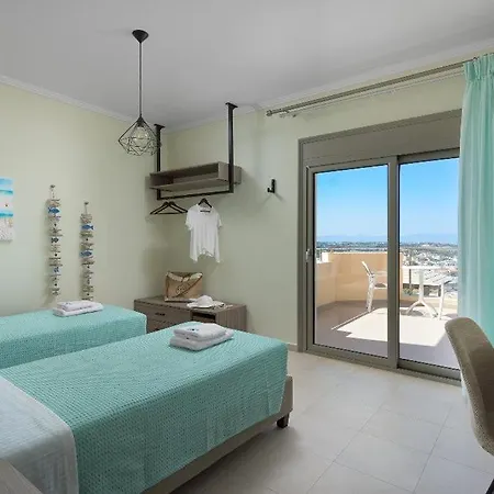 Luxury Rhodes Villa Aegean Blue Sea View Private Pool 4 Bdr Koskinou Villa
